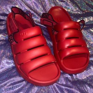 Mens Red UGG Slides